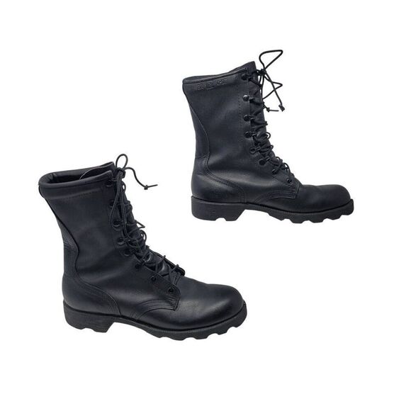 Vintage Us Military Ro-Search Black Leather Combat Boots 8 Soldier USA Warcore - Picture 5 of 8